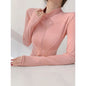 Women's Quick-Dry Yoga Jacket – Long Sleeve Slim Fit Zip Running Coat
