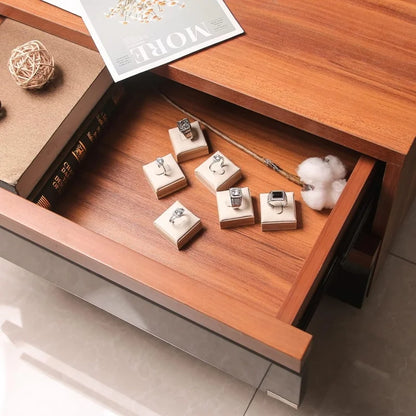 Wooden Ring Display Stand Rings Organizer Jewelry Holder Jewelry Show Props Jewelry Box Packaging Leather And Velvet Case