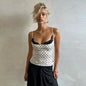 New Lace Splicing Lace Camisole Top Polka Dot Sleeveless Design Polka Dot Top