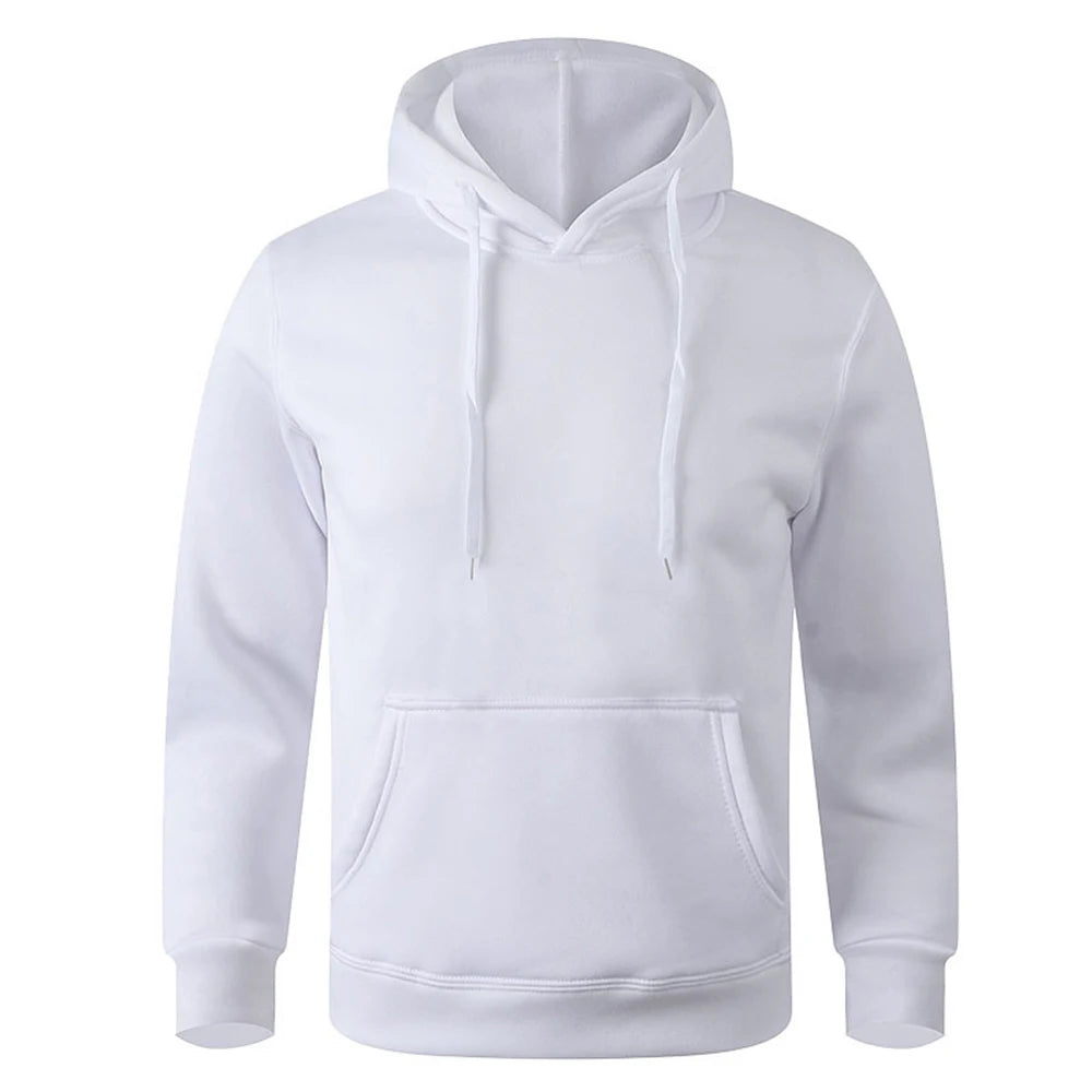 Unisex Casual Hoodie – Solid Color Pullover Sweatshirt