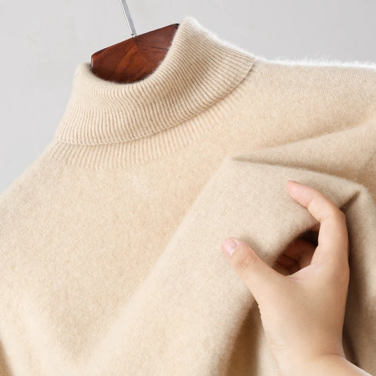 100% wool high neck sweater with pullover for men