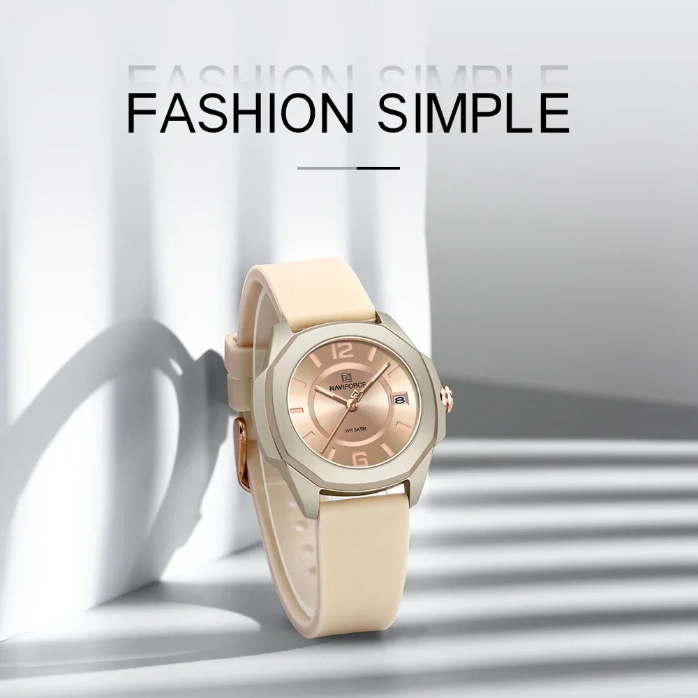 NAVIFORCE NF7107 Quartz Calendar Waterproof and Shockproof Watches for Women Clocks