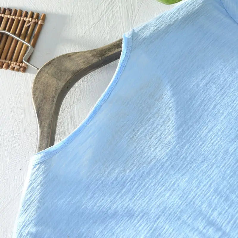 2026 Summer New 100% Cotton White T-shirt Male V-neck