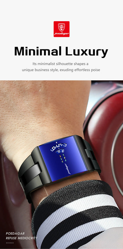 POEDAGAR Fashion Military Man Clock Waterproof Stainless Steel Elegant Man Wristwatch Quartz Business Men's Watches Reloj Hombre