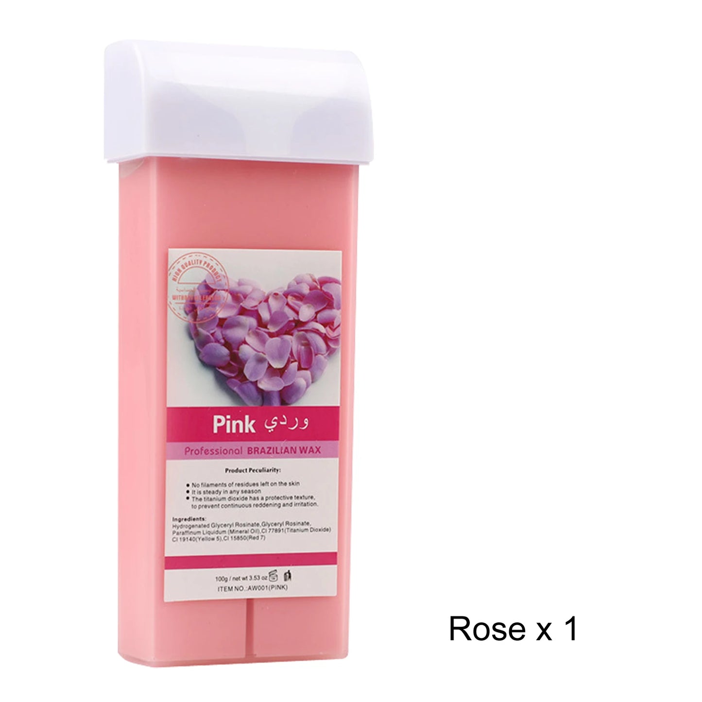 Rose Wax Roll-On Refills-Painless Hair Removal Cartridge for Bikini/Body, Hypoallergenic & 100% Natural Formula,Hair Removal Kit