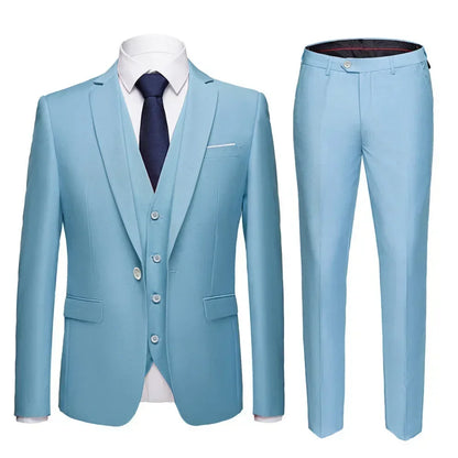 Suits For Men 3 Pieces Set Elegant Wedding  Fashion Classic Full Jackets Vest Pants Blazers Outfit 2026 Formal Costume