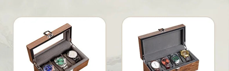 Wooden Watch Box Mens Watch Case Storage Box Travel Luxury Watches Organizer Display Collection Portable Storage Boxes Men Gift