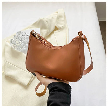 WOMEN'S Bag Underarm Bag  Handbags Retro Solid Color PU Leather Shoulder Underarm Bags Casual Women Hobos Handbags
