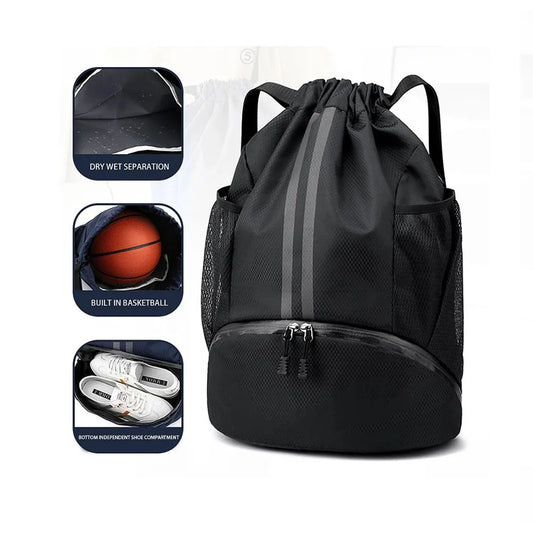 Sport Drawstring Backpack – Dry & Wet Separation Gym Bag