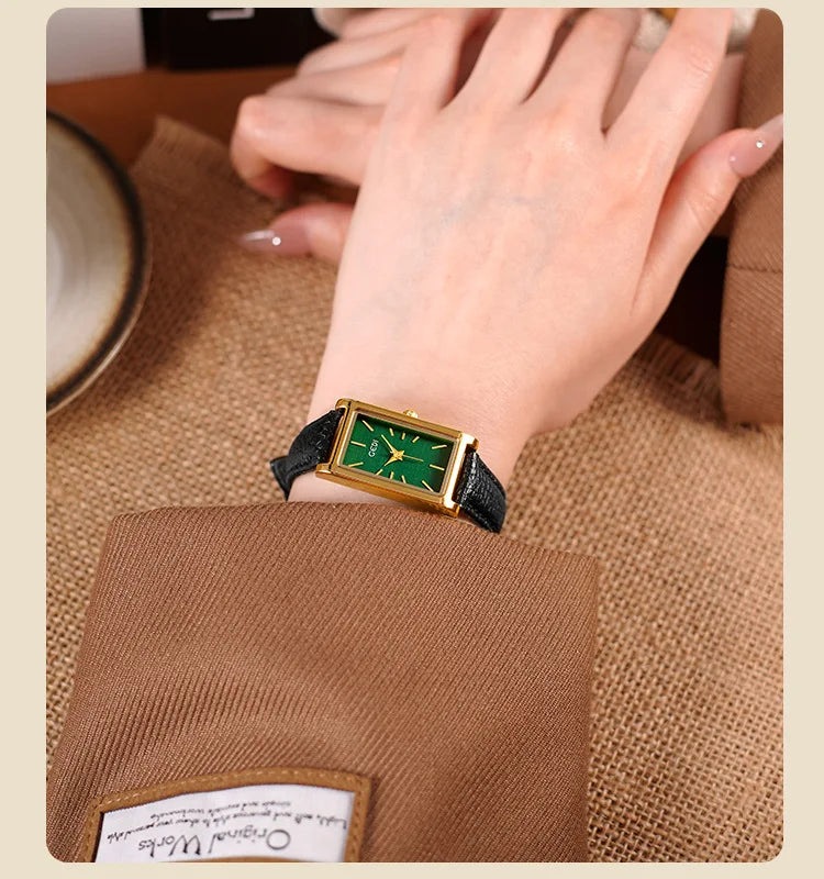 Ladies Watch Simple High-end Feel  Ankela Red Square Temperament Retro Style Waterproof belt Women's Fashion Quartz Watches