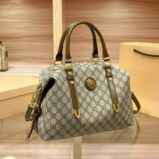 Handbag 2026 new retro printed versatile travel large capacity shoulder bag Boston crossbody bag multiple compartments