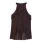 Y2k Top Women Summer Tank Crop Top Female Sleeveless Sexy Pleated Top Street Style Casual Korean Clothing Brown Cute Party top