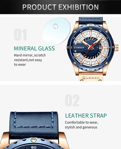 CURREN Brand Quartz Watch Men New Fashion Waterproof Casual Business Military Men Watch Auto Date Watches Relogio Masculino