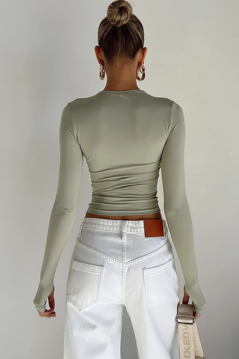 Styledora Essential Long Sleeve Crop Top