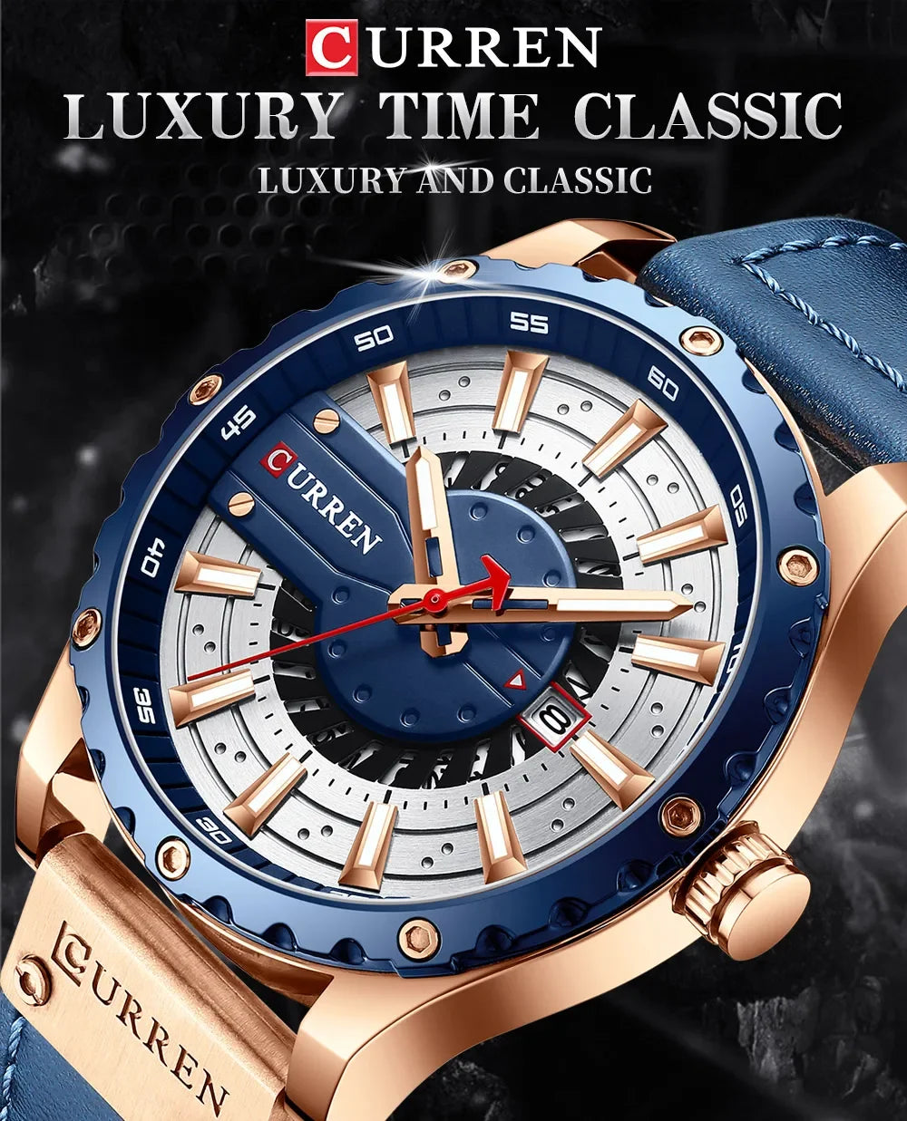 CURREN Brand Quartz Watch Men New Fashion Waterproof Casual Business Military Men Watch Auto Date Watches Relogio Masculino