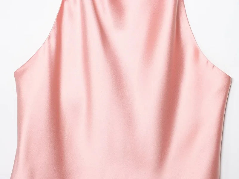 Styledora Satin Halter Top