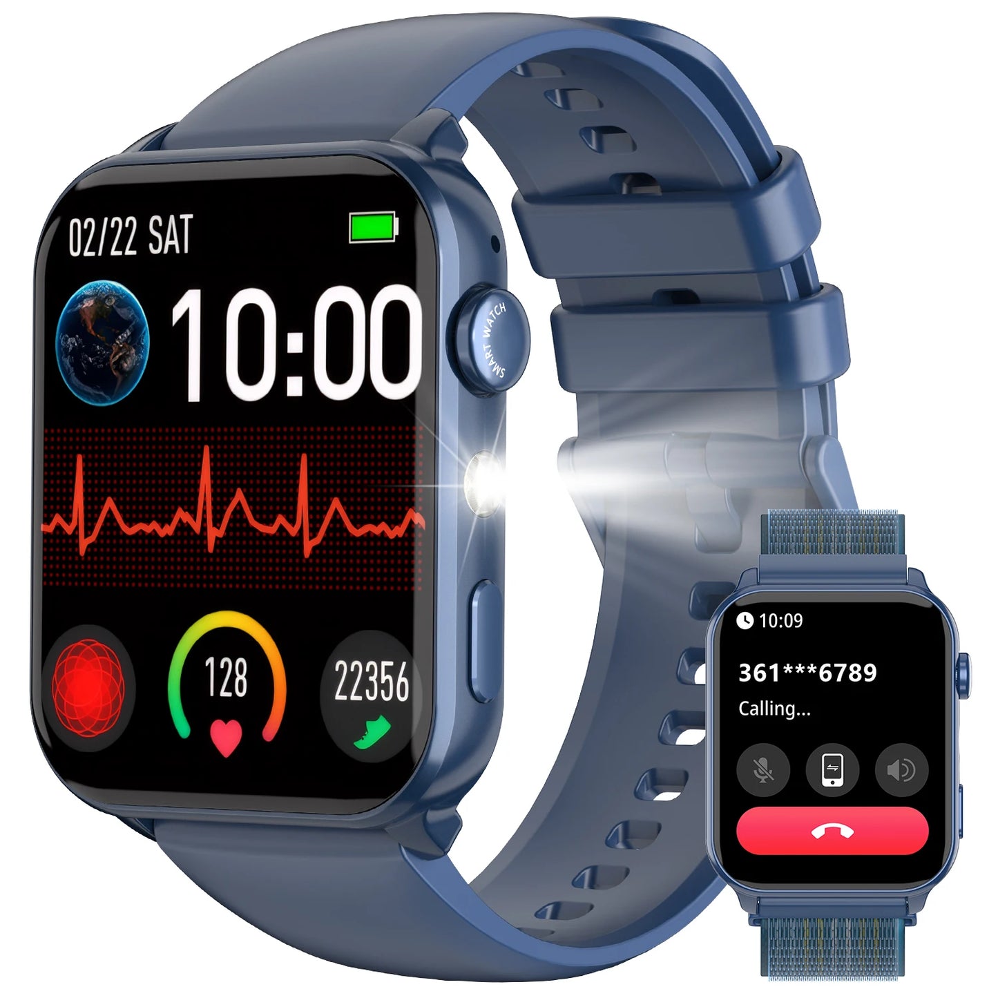 Blackview 2025 R30 Max Smartwatch with Flashlight 1.91'' TFT Screen Health Monitoring Bluetooth Call Watches for Men Women Gifts