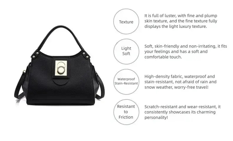 New Women's Handbags, Fashionable Tote Bags, High-End Shoulder Bags, Large-Capacity Commuter Bags, Simple and Versatile Casual Bags, Water-Resistant Crossbody Bags