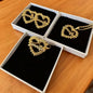 Custom Name Jewelry Set Heart Shaped Watch Strap Chain Style Custom Name Nameplate Necklace/Earrings/Rings Personalized Gift