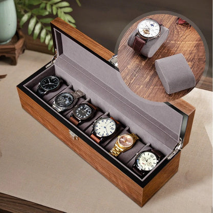 Wooden Watch Box Mens Watch Case Storage Box Travel Luxury Watches Organizer Display Collection Portable Storage Boxes Men Gift