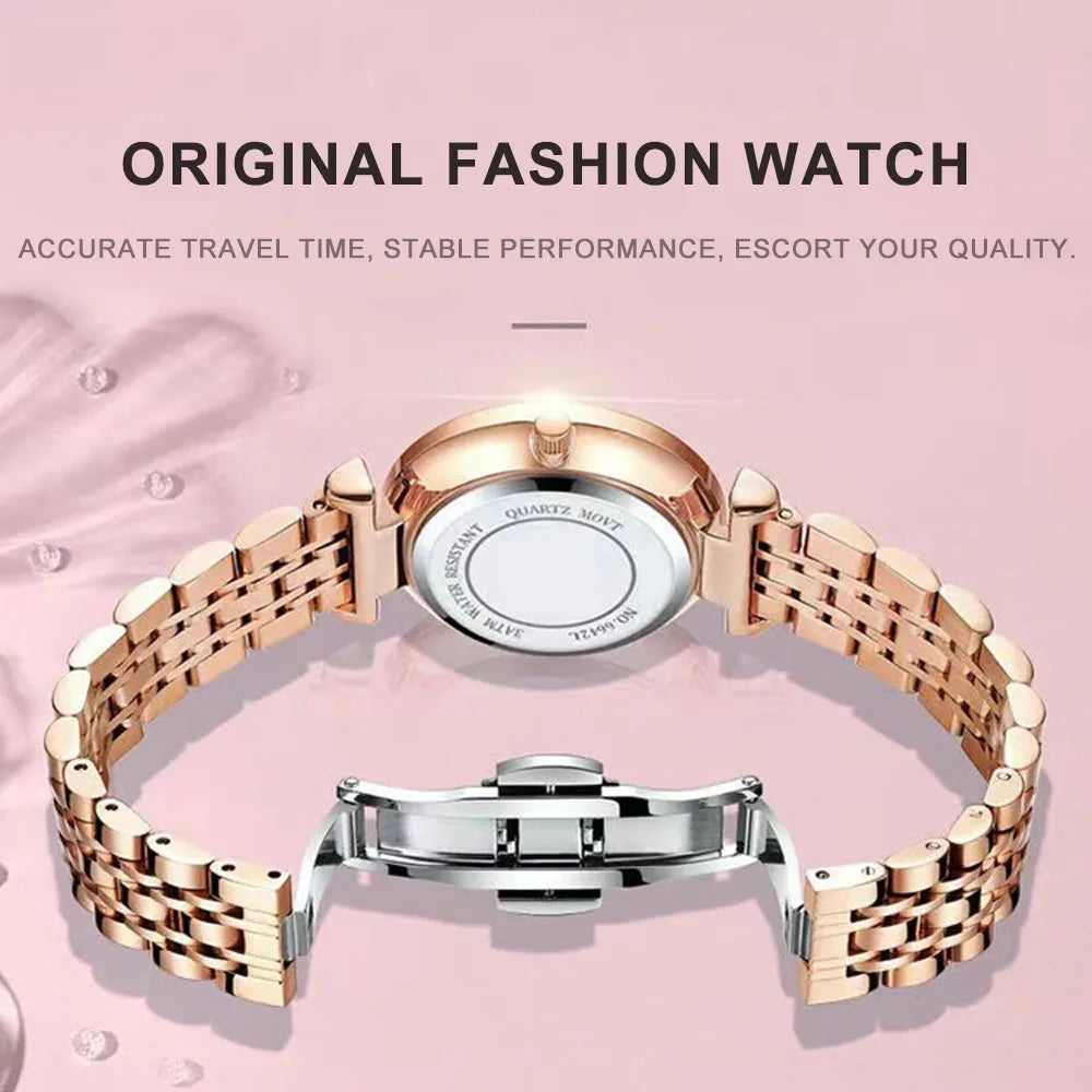 POEDAGAR Elegant Luxury Women's Quartz Watches Waterproof Stainless Steel Watch for Woman Casual Fashion Ladies Wristwatch reloj