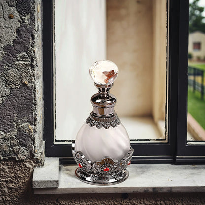15ml Retro Arabic Dubai Metal Flower Perfume Bottle Essential Oil Attar Refillable Bottle Plum Blossom Flower Design 886