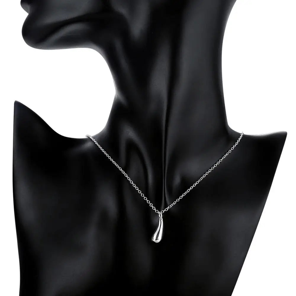 925 Sterling Silver classic Water drop Bracelet necklace earrings rings Jewelry sets for women Fashion Party wedding gifts