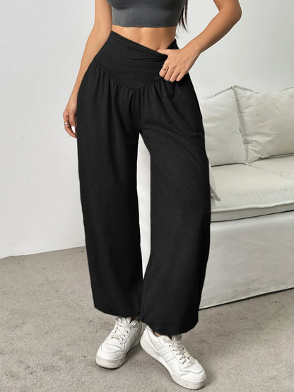 Women's High Waist Lantern Pants – Cuffed Loose Fit Dance & Gym Leggings