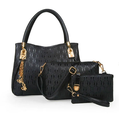 Women's Handbag 3-piece Set Women's Shoulder Bag Fashion Purse Vintage Leather Bag Large Capacity Handbag Inclined Shoulder Bag