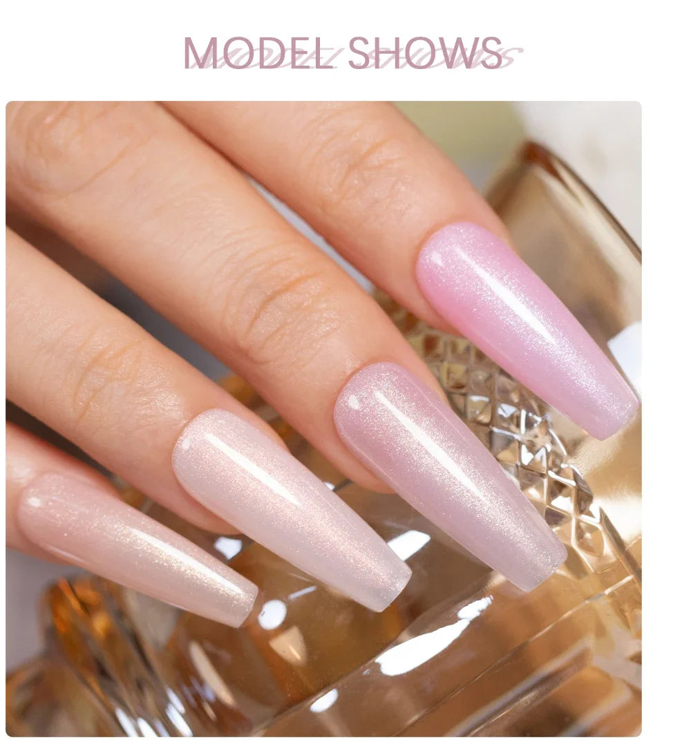 30ML Glitter Poly Nail Gel Hema Free Pink Glitter Acrylic Gel Finger Extension Nail Gel Semi-Permanent Nail Varnish For Manicure