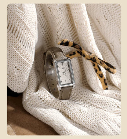 Ladies Watch Simple High-end Feel  Ankela Red Square Temperament Retro Style Waterproof belt Women's Fashion Quartz Watches