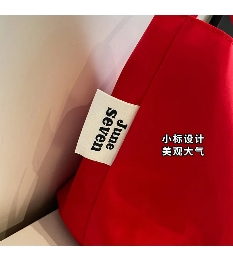 Minimalist and lazy style tote shoulder bag, women's large capacity armpit bag, student class bucket bag, retro shopping bag