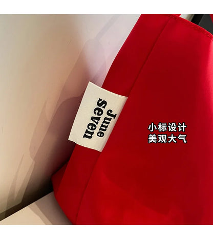 Minimalist and lazy style tote shoulder bag, women's large capacity armpit bag, student class bucket bag, retro shopping bag