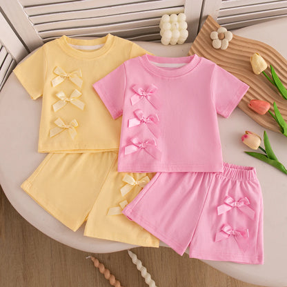Short-Sleeve Top and Shorts Baby Girl Clothes Cute Beach Baby Outfit Set