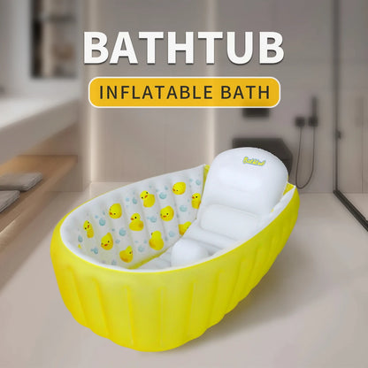 Inflatable Bathtub Pool for Sitting up, Blow up Portable Non-slip Baby Toddler Bathtub for Kids