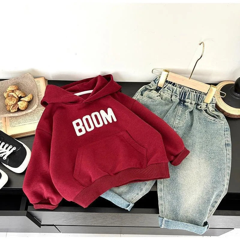 New Kids Hoodie with Letter Print Boys Girls