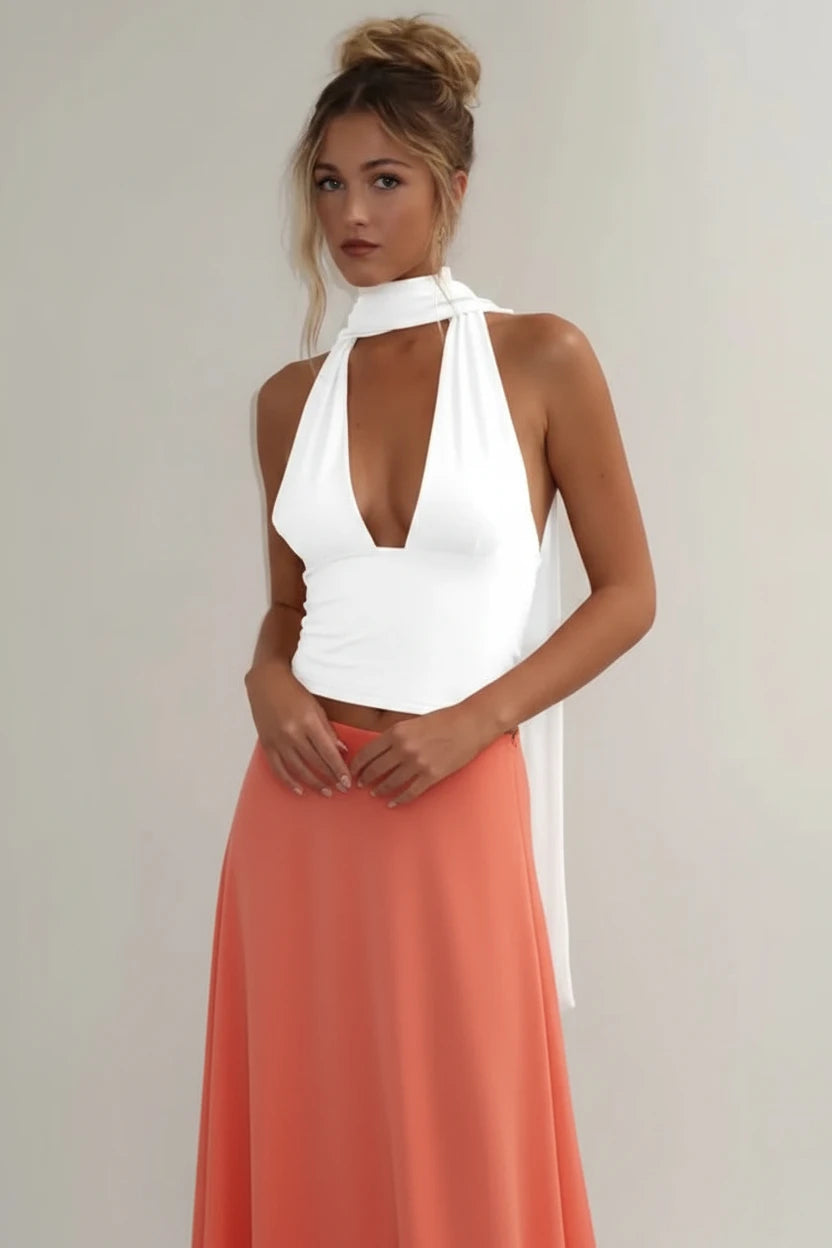 Styledora Backless Halter Top