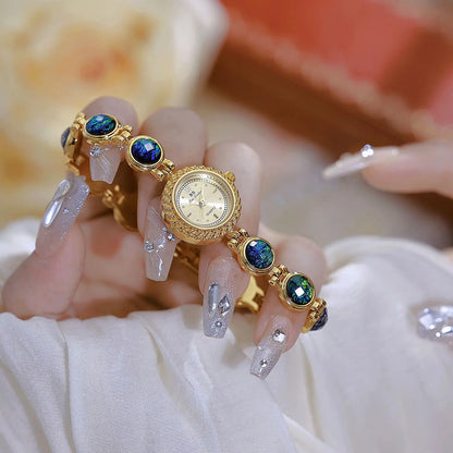 Gold Women Bracelet Watches Luxury Brand Dress Quartz Small Dial Ladies Wrist Watches Rhinestone Rose Gold Watches For Women