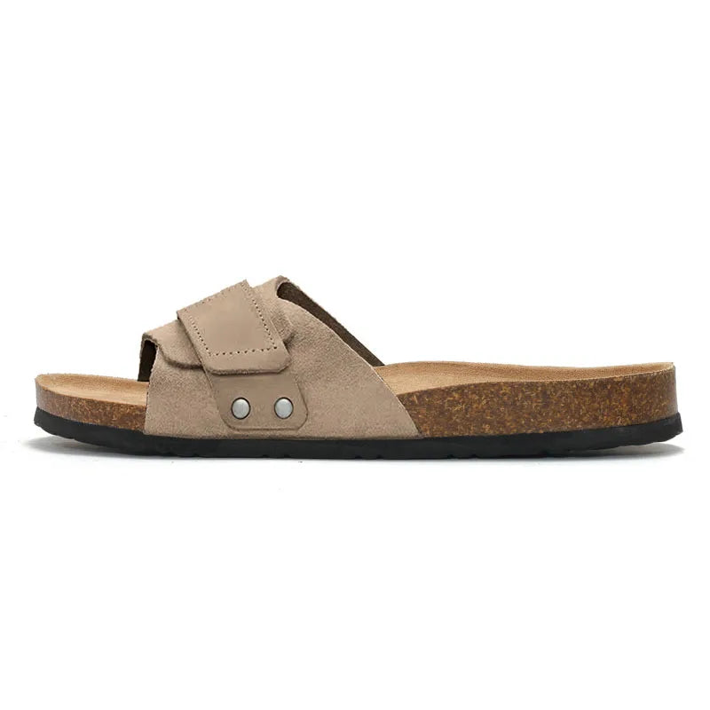 Sandálias de cortiça com sola macia para homens e mulheres, sapatos de praia, chinelos retrô, moda verão