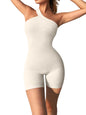 Women's Ribbed Yoga Romper – Spaghetti Strap One-Piece Fitness Jumpsuit