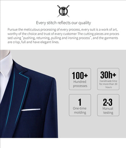 Suits For Men 3 Pieces Set Elegant Wedding  Fashion Classic Full Jackets Vest Pants Blazers Outfit 2026 Formal Costume