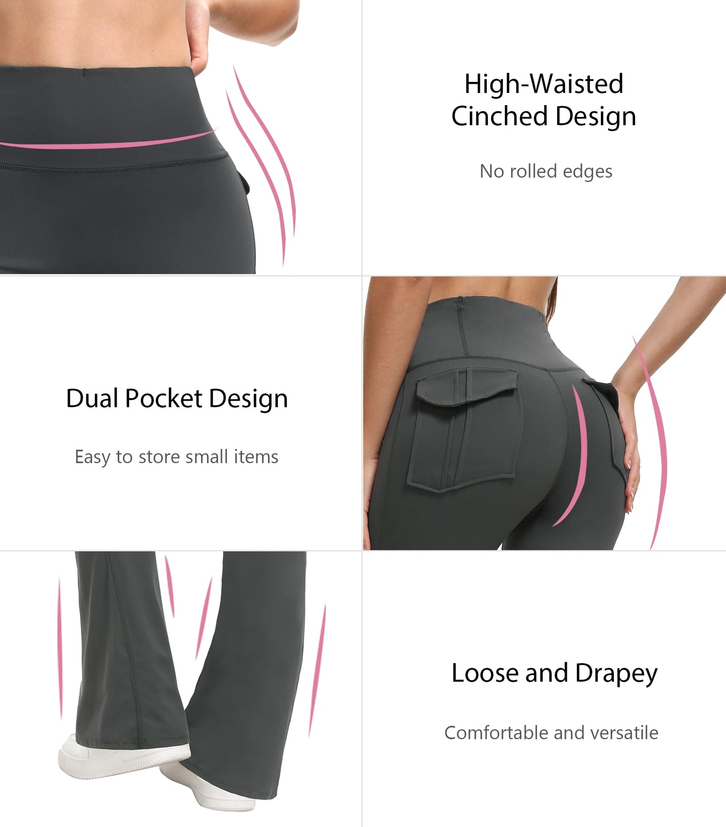 Women's High Waist Flare Yoga Pants – Tummy Control Bootcut Leggings