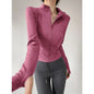 Women's Quick-Dry Yoga Jacket – Long Sleeve Slim Fit Zip Running Coat