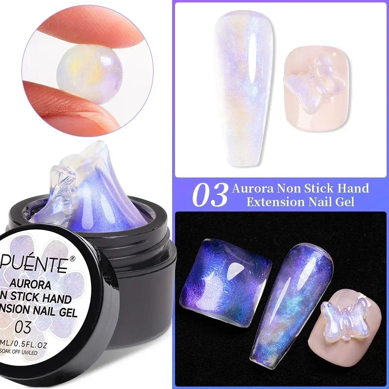 30ML Glitter Poly Nail Gel Hema Free Pink Glitter Acrylic Gel Finger Extension Nail Gel Semi-Permanent Nail Varnish For Manicure
