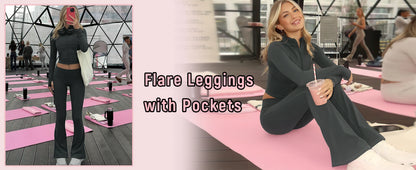 Women's High Waist Flare Yoga Pants – Tummy Control Bootcut Leggings