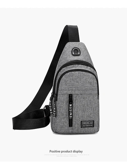 Travel Men's Handbags Multifunctional USB Chest Bag Designer Messenger Crossbody Bags Water-Proof Shoulder Bag Sports Back Pack
