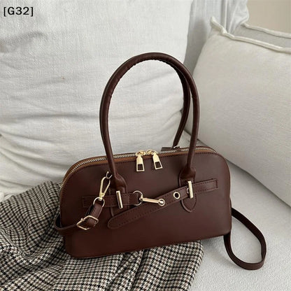 Women's Fashionable Handbag Retro Style Crossbody Bag For Commuting Soft PU Shoulder Bag[G32]