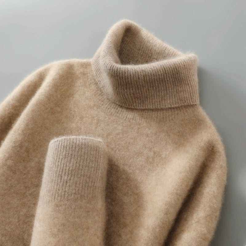 100% wool high neck sweater with pullover for men
