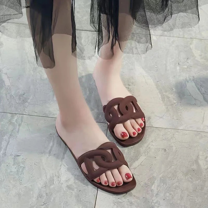 Woman Flat Slippers Candy Color Sandals