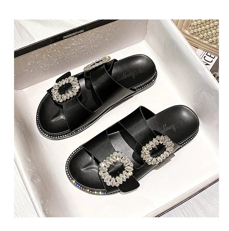 2026 Brand Rhinestone Buckle Sandals